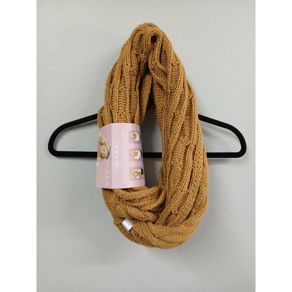 Serra ladies cable knit infinity scarf 61x15 inches